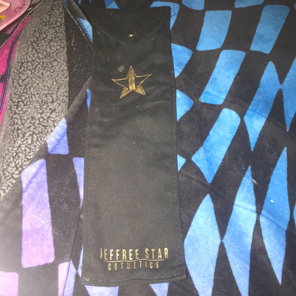 ✨🆕VINTAGE!Jeffree Star Cosmetics Black & Gold Snap Close Metal Straw Case!BN!💜